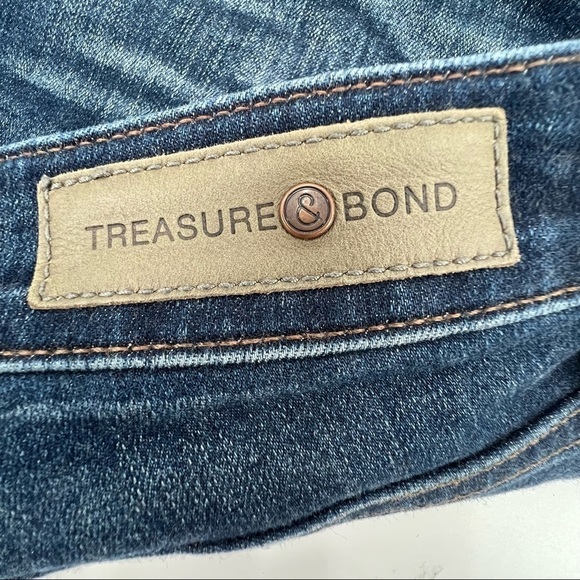 Treasure Bond Cuffed Hem Skinny Fit Denim Jean Shorts Size 29 Women's - Picture 2 of 6